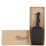 Leather Travel Luggage Tag Black : Stratford l tag