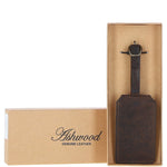 Leather Travel Luggage Tag Brown : Antico tag 1