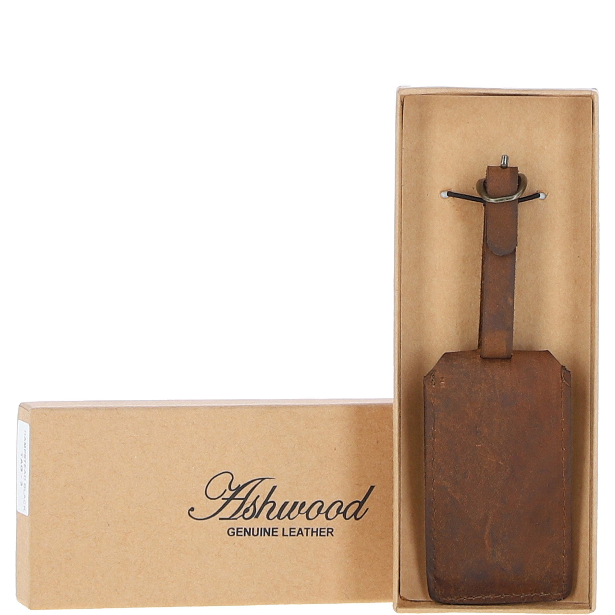 Leather Travel Luggage Tag Tan : Antico tag 1
