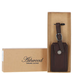 Leather Travel Luggage Tag Brown : Windermere l tag