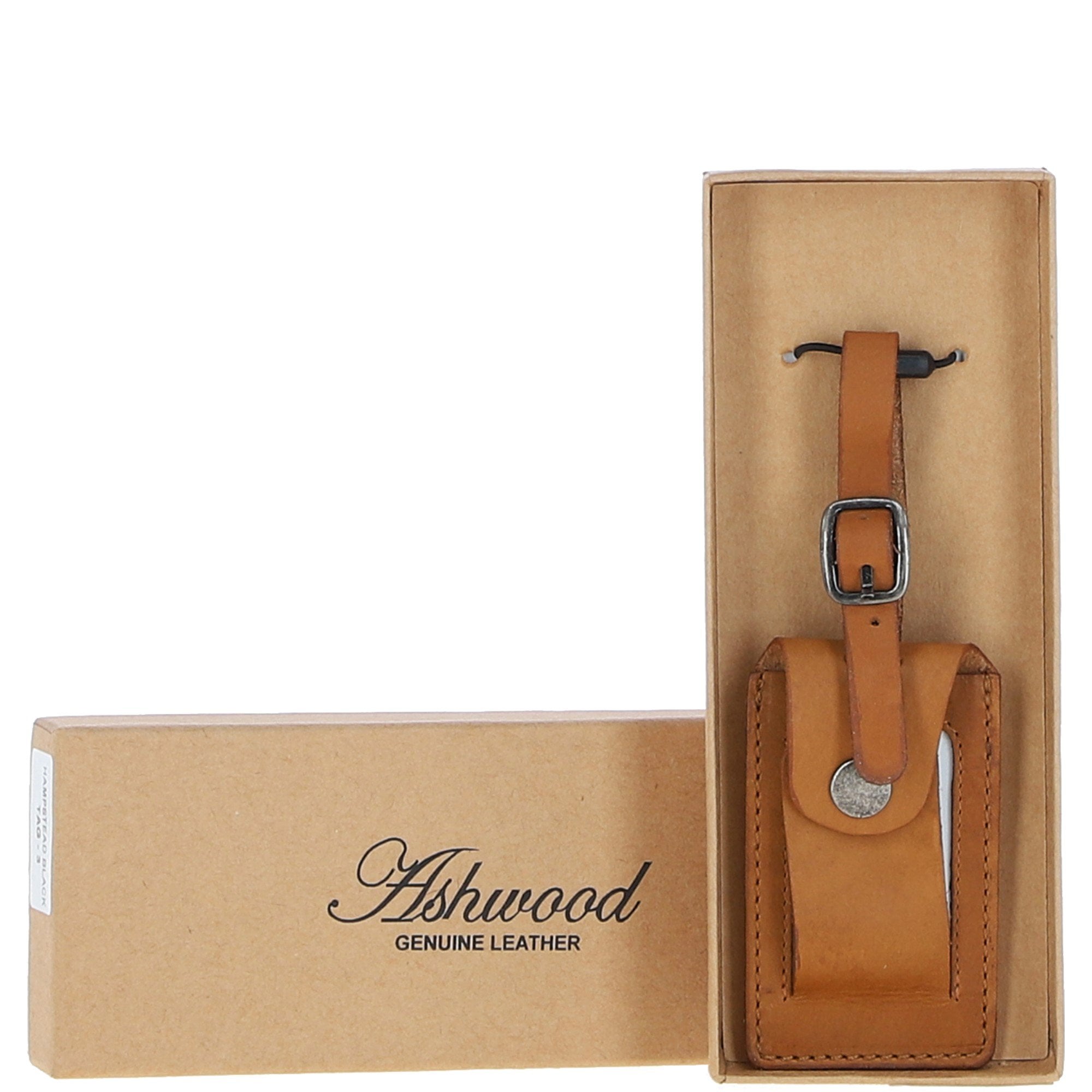 Leather Travel Luggage Tag Tan : Windermere l tag