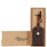 Leather Travel Luggage Tag Vt Cognac  :Poh-1546