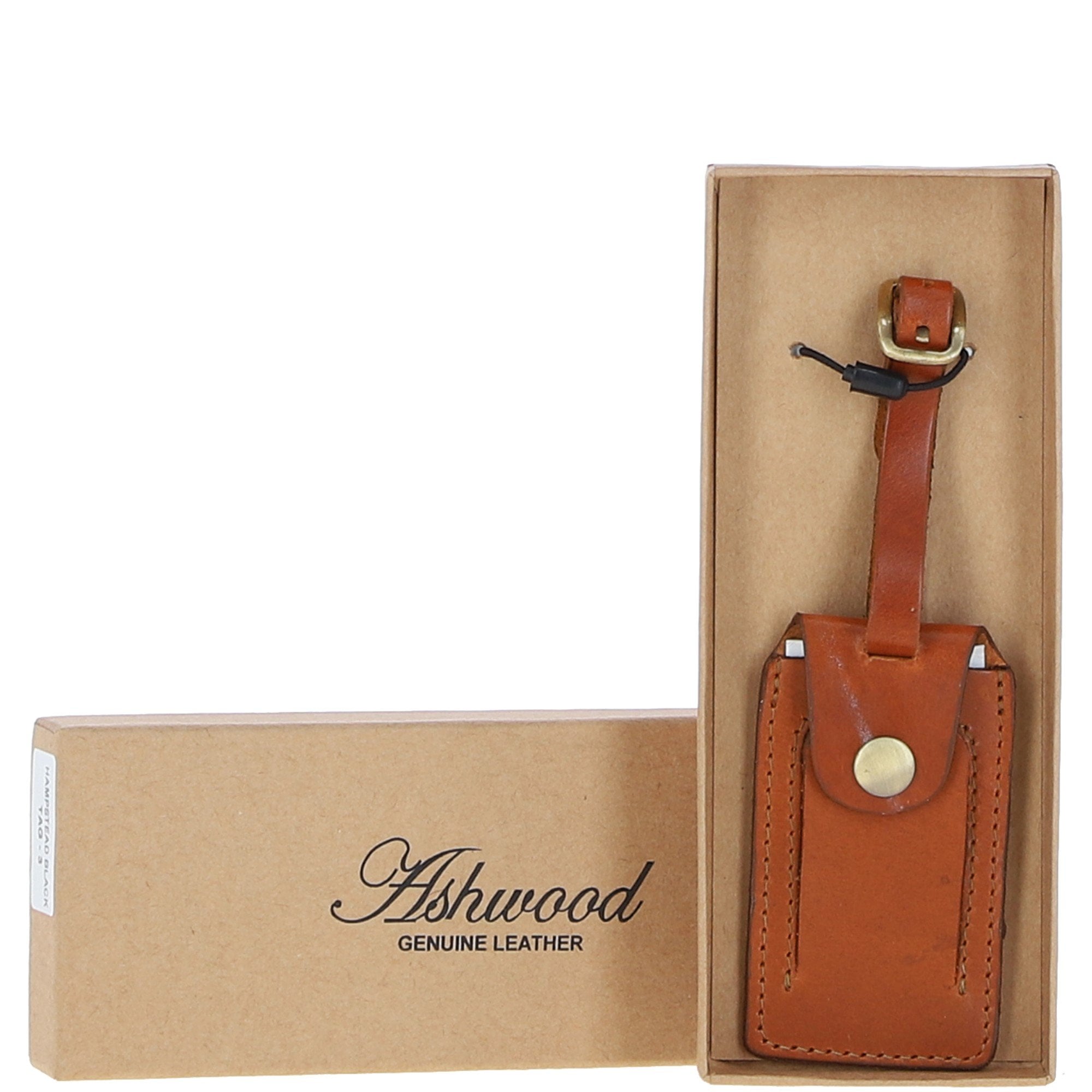 Leather Travel Luggage Tag G Tan  :Poh-1546