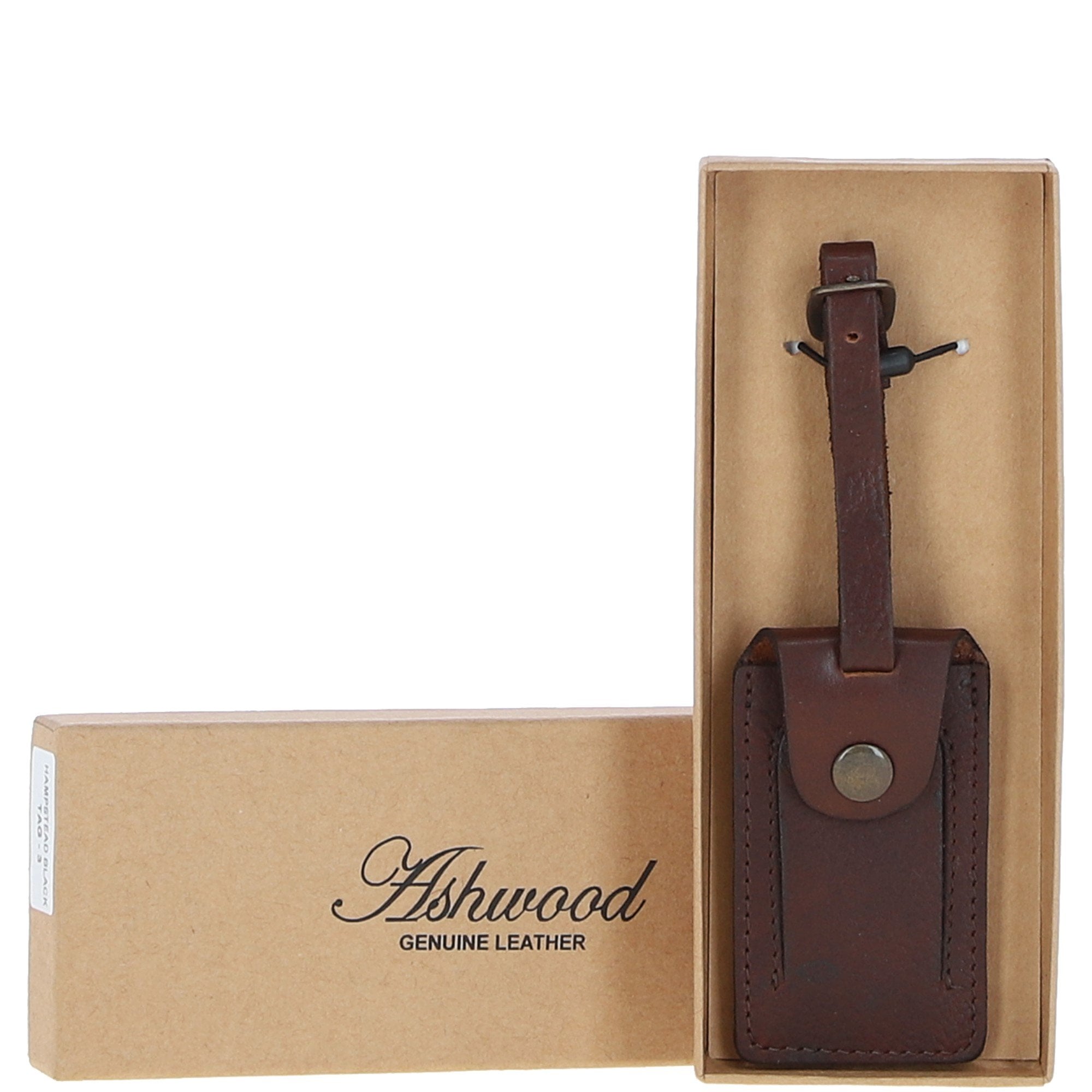 Leather Travel Luggage Tag T Brown  :Poh-1546