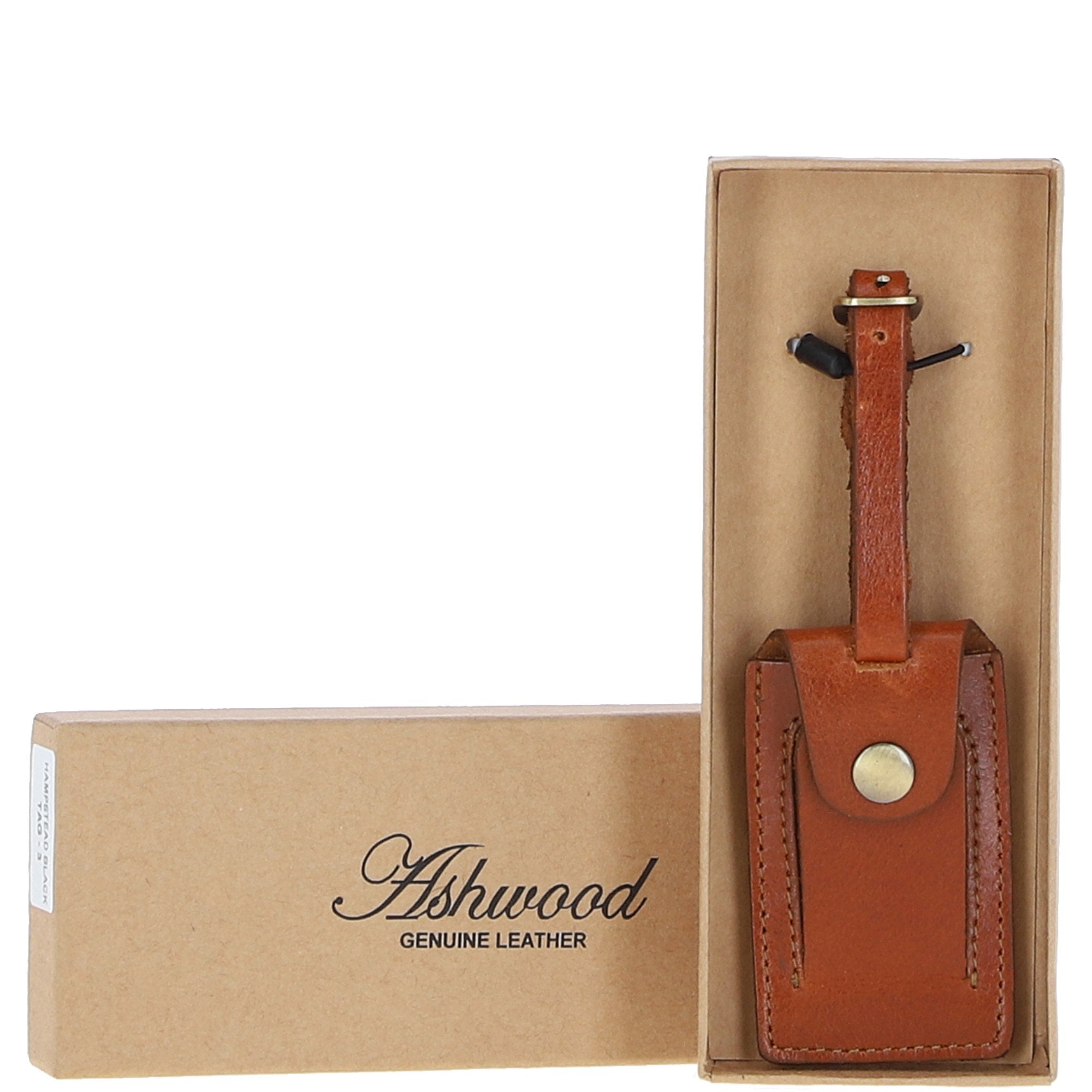 Leather Travel Luggage Tag G Chestnut  :Poh-1546