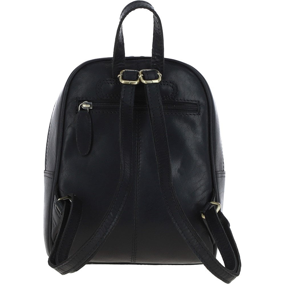 Ashwood Small Leather Backpack Black: T-87