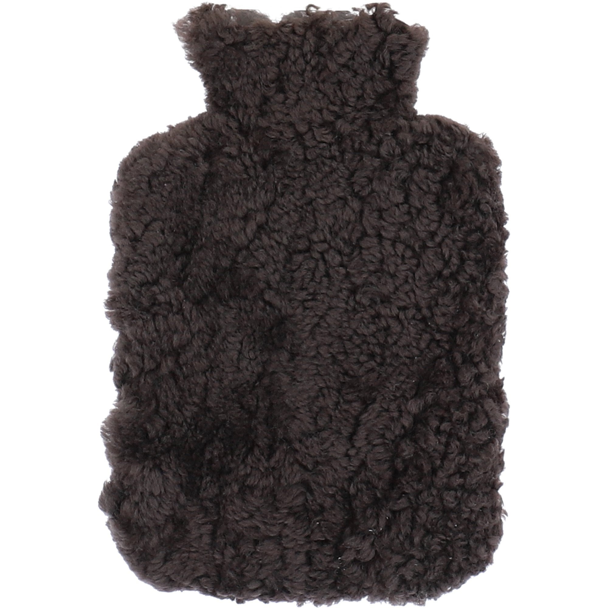 Fenland Curly Wool Hot Water Bottle Cover Coffee 2L
