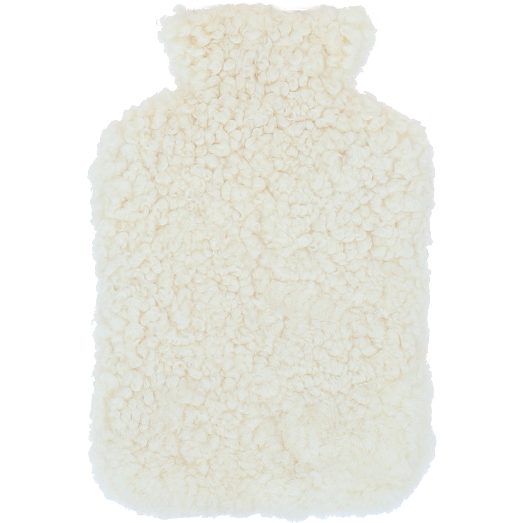 Fenland Curly Wool Hot Water Bottle Cover Ivory 2L