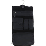 Mens Leather & Canvas Hanging Toiletry Bag Black : 7010