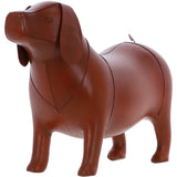 Handmade Large Leather Footstool in Dog Shape: LA8-Dog