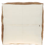 Suede Leather Square Boho Pouffe Camel: AGC-06