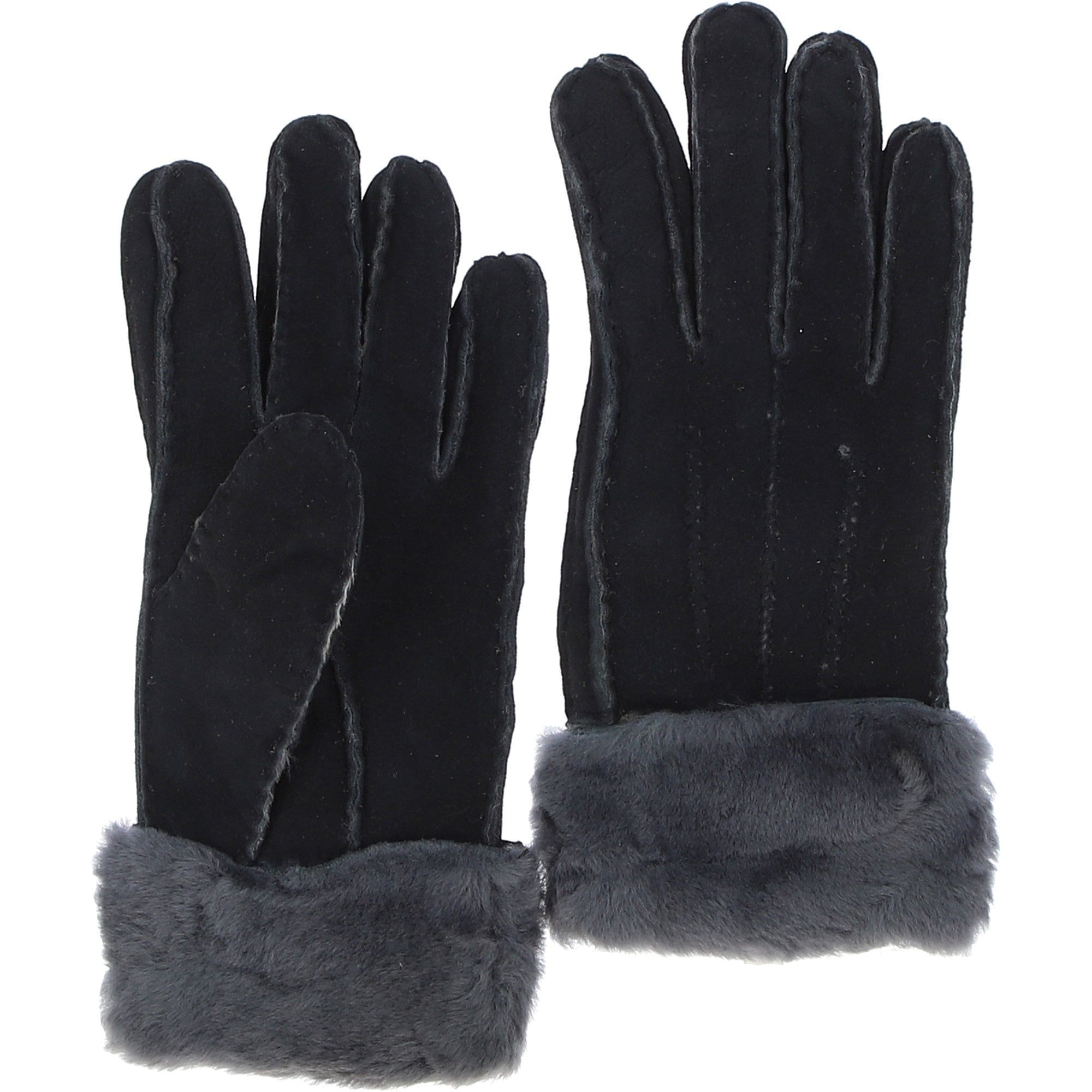 Women's Suede Sheepskin Gloves Black/brissa : DB906