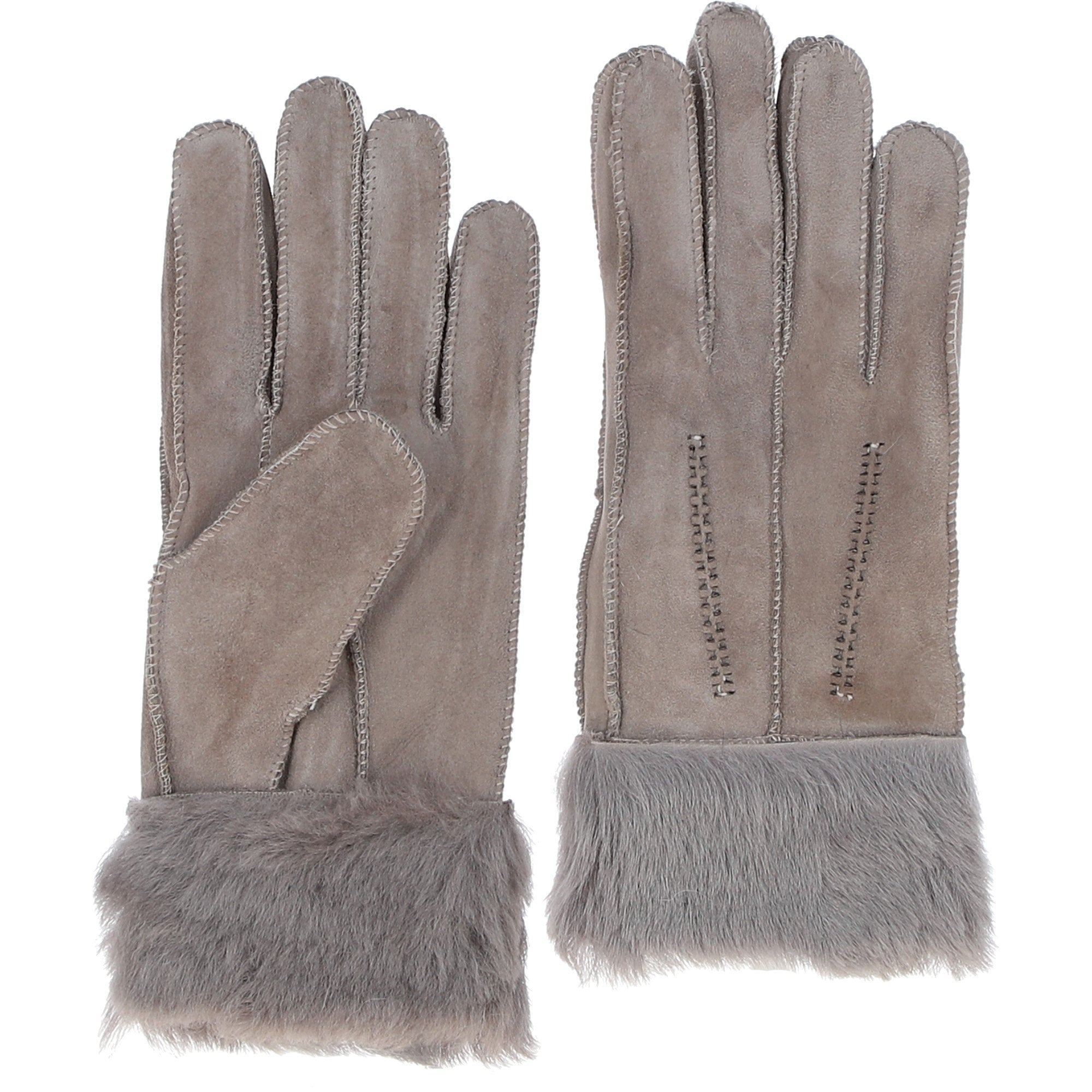 Women's Suede Sheepskin Gloves Taupe : DB906
