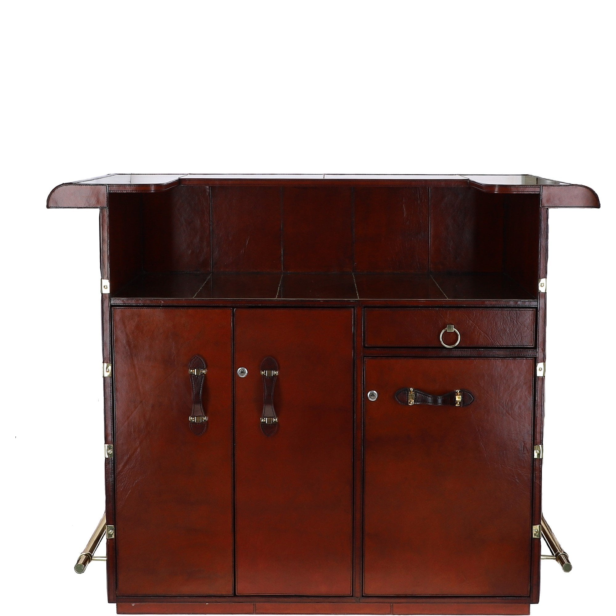 Exquisite Leather Bar Counter Chestnut: tbz1uco641