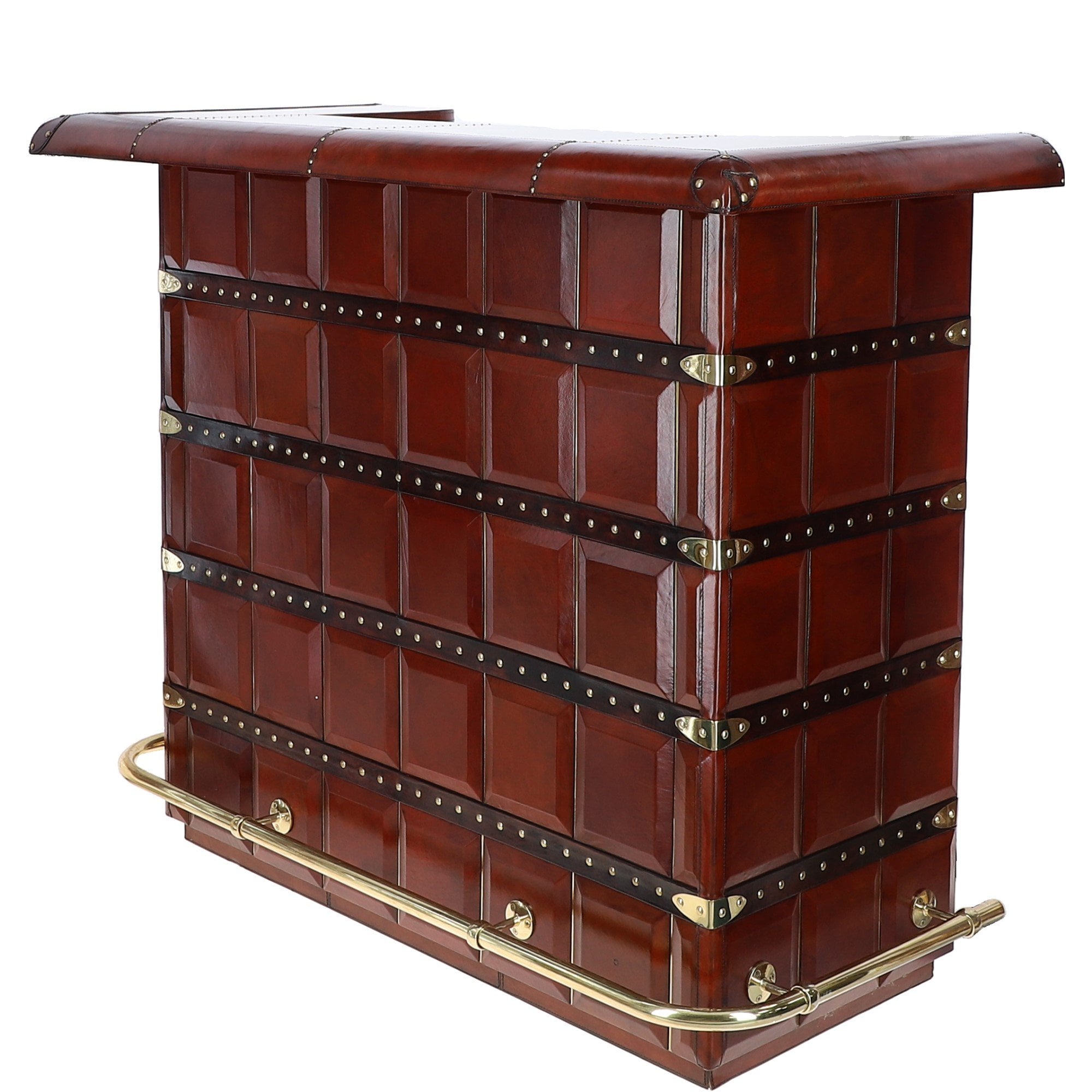 Exquisite Leather Bar Counter Chestnut: tbz1uco641