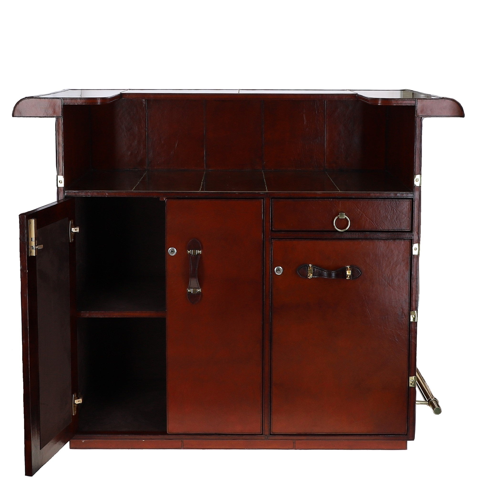 Exquisite Leather Bar Counter Chestnut: tbz1uco641
