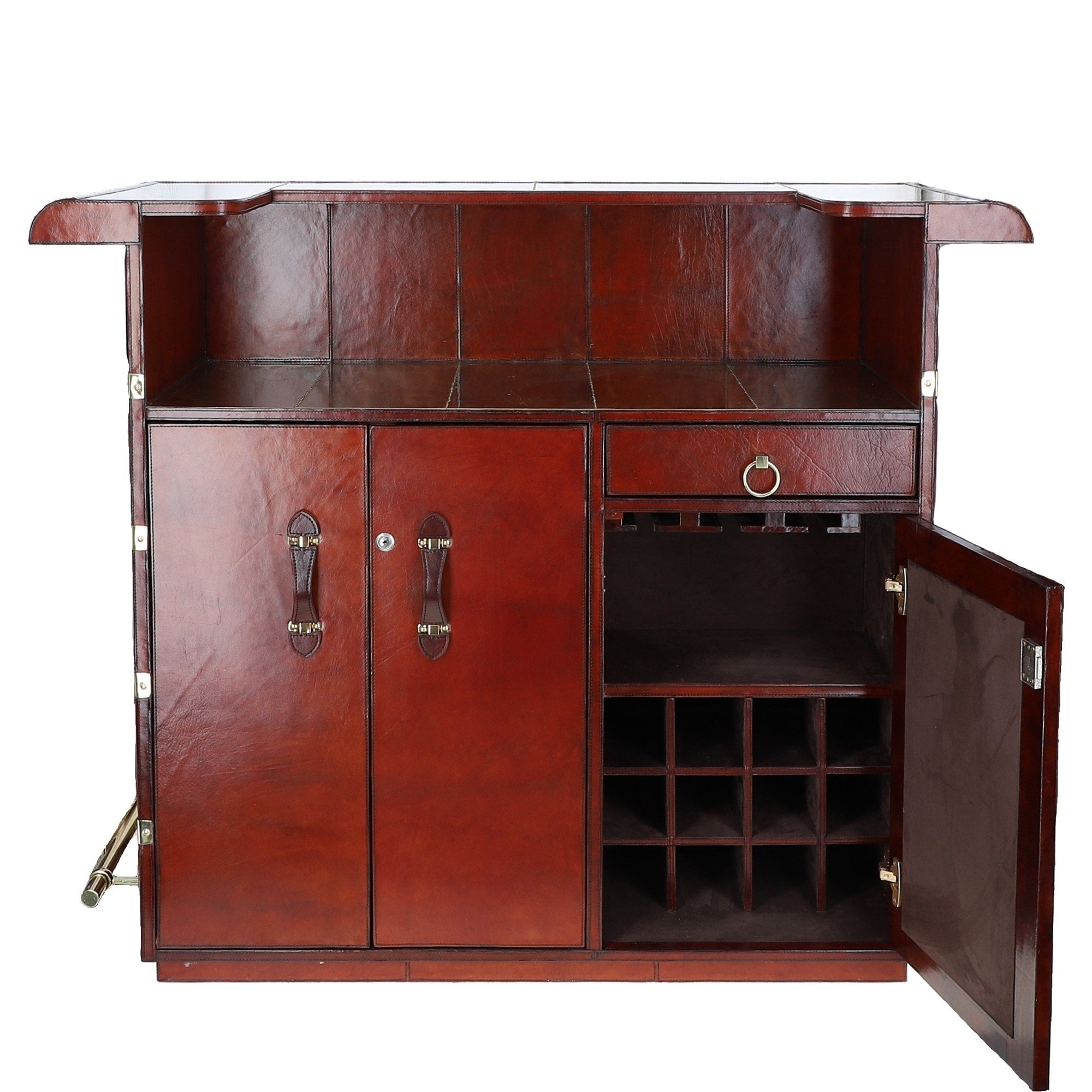 Exquisite Leather Bar Counter Chestnut: tbz1uco641