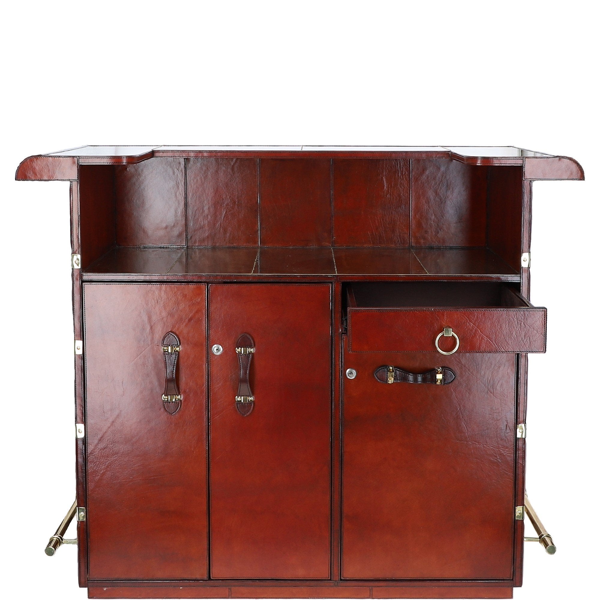 Exquisite Leather Bar Counter Chestnut: tbz1uco641