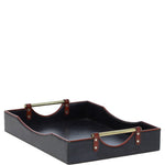 Luxury Rectangular Leather Tray Navy: TBZ1UC611