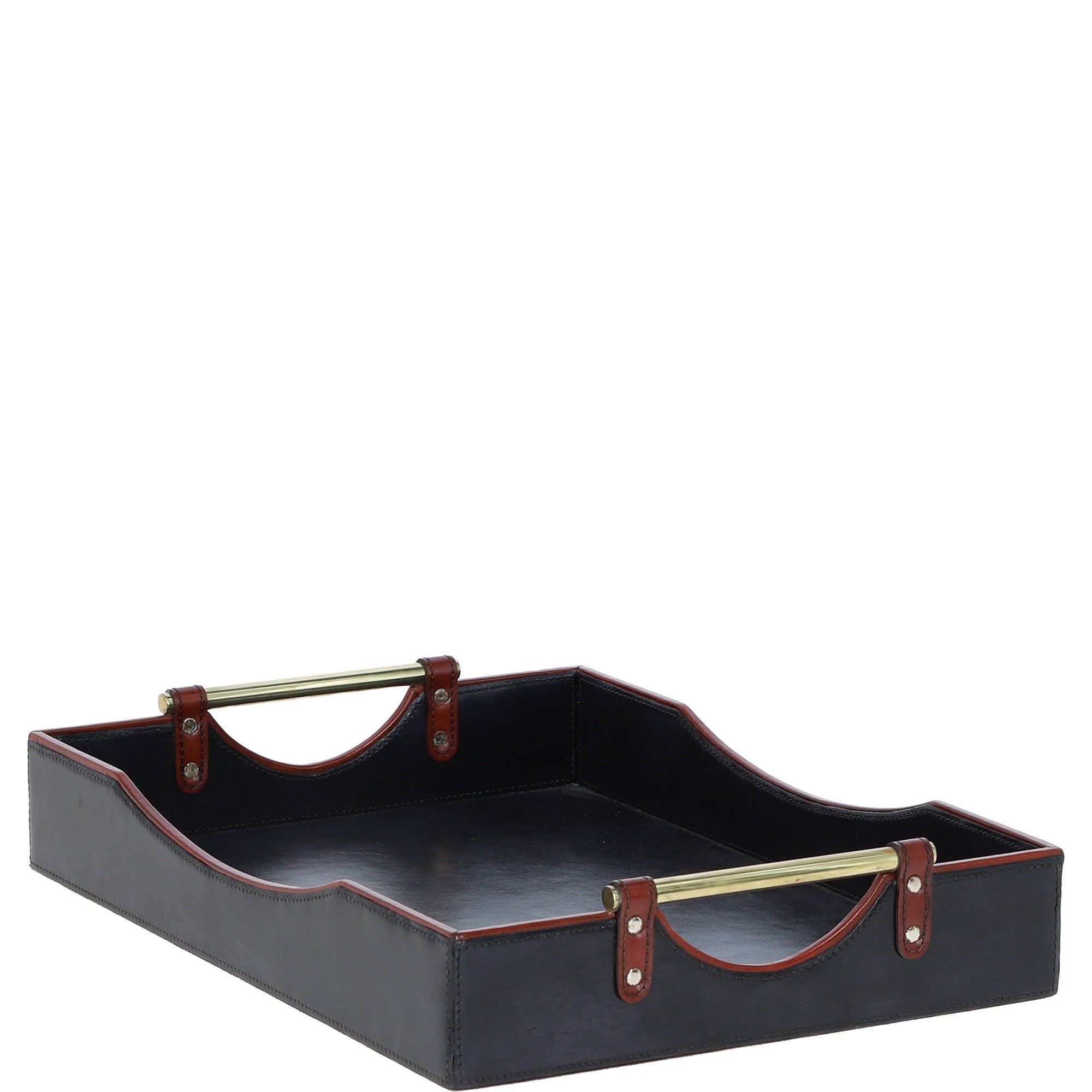 Luxury Rectangular Leather Tray Navy: TBZ1UC611