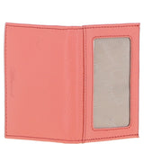 Leather Card Holder with Mirror & Key Ring Gift Set Coral :slg-31243