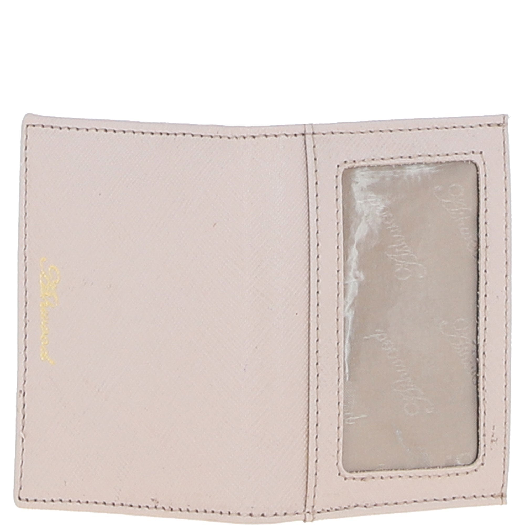 Leather Card Holder with Mirror & Key Ring Gift Set Blush :slg-31243