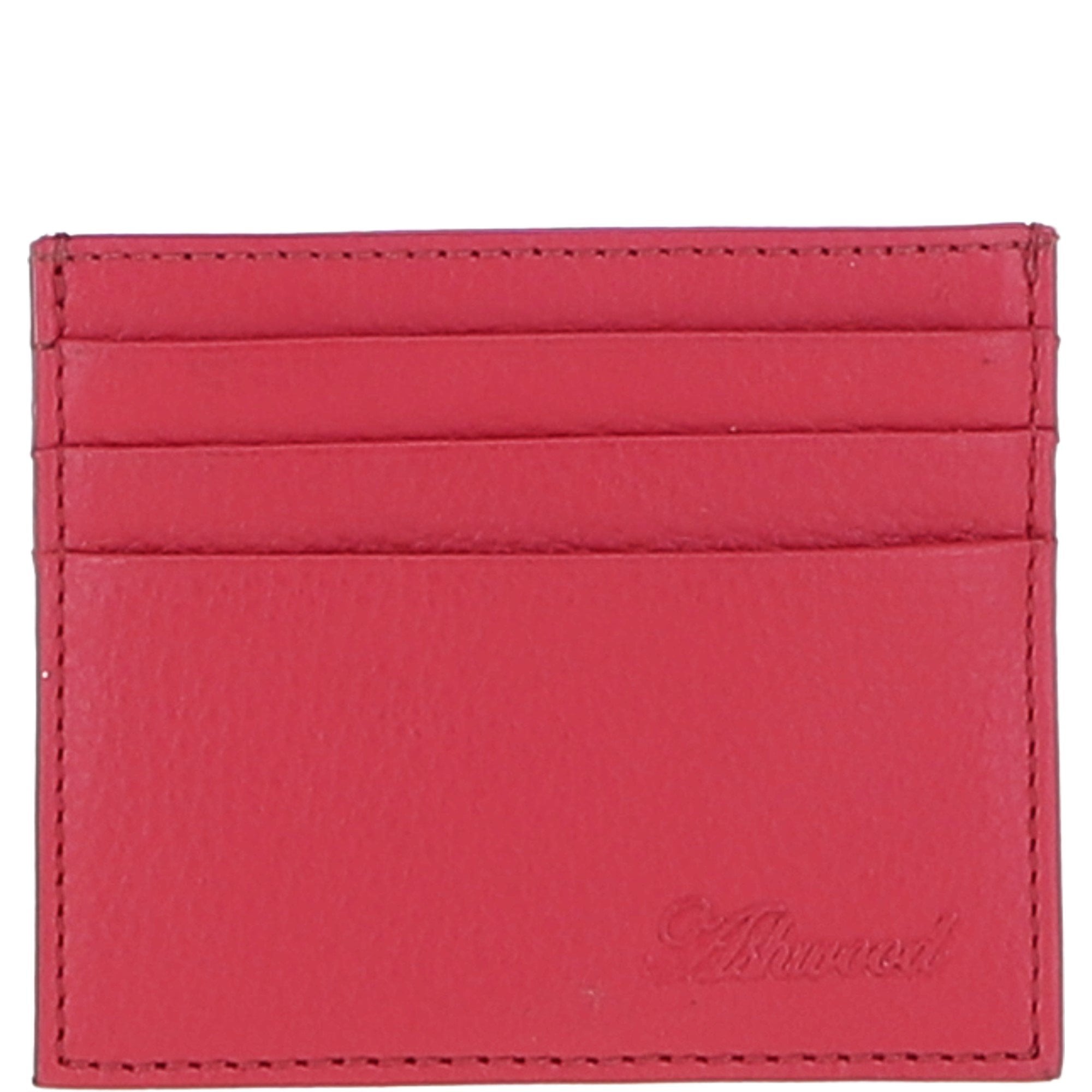 Leather Card Holder & Key Ring Gift Set Raspberry :slg-31342