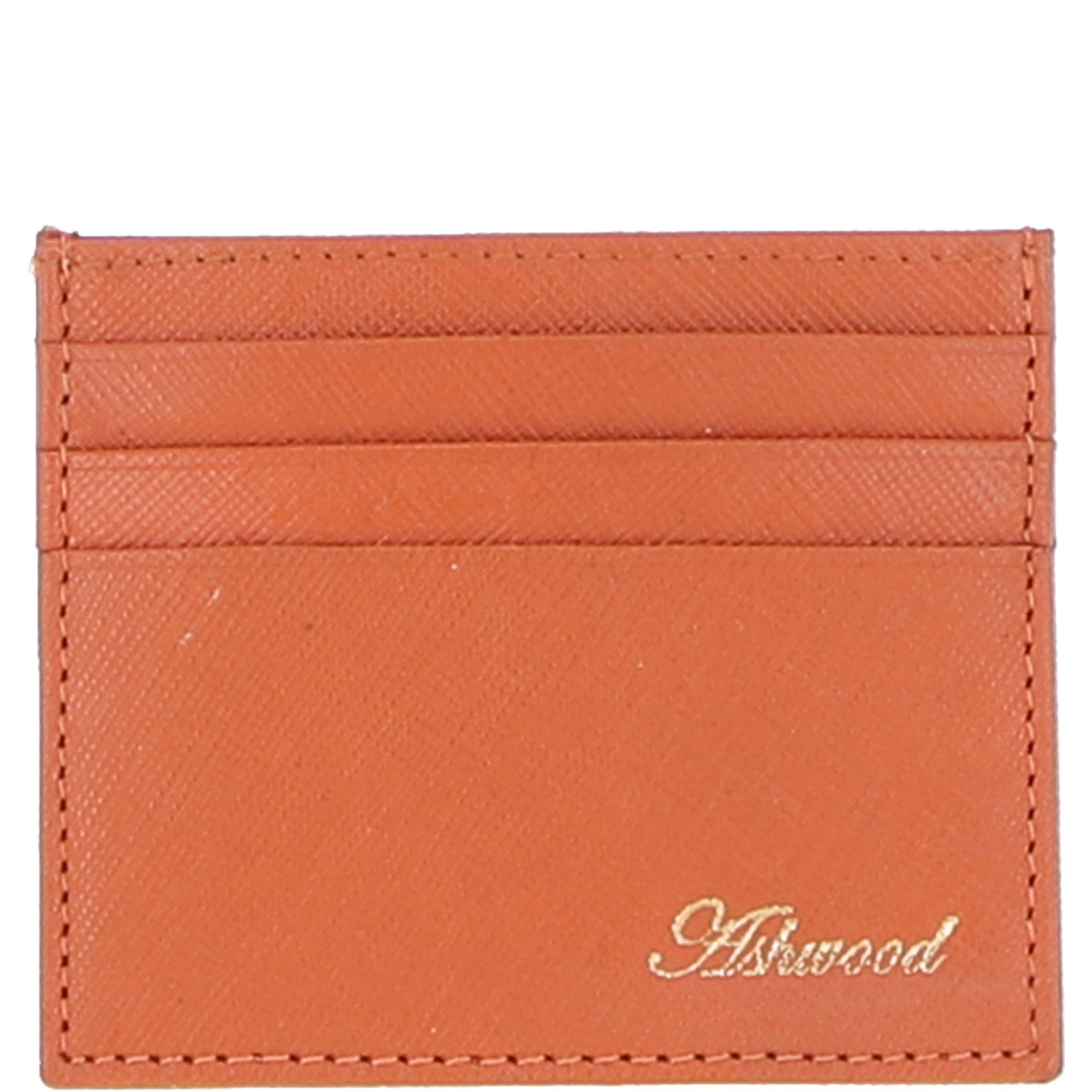 Leather Card Holder & Key Ring Gift Set Orange :slg-31342