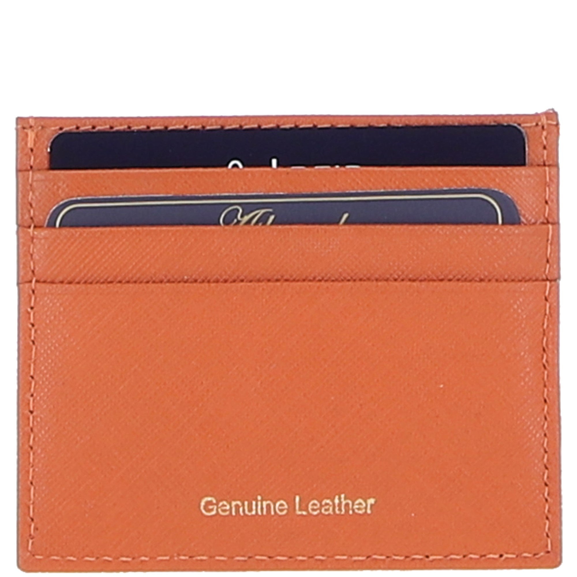 Leather Card Holder & Key Ring Gift Set Orange :slg-31342