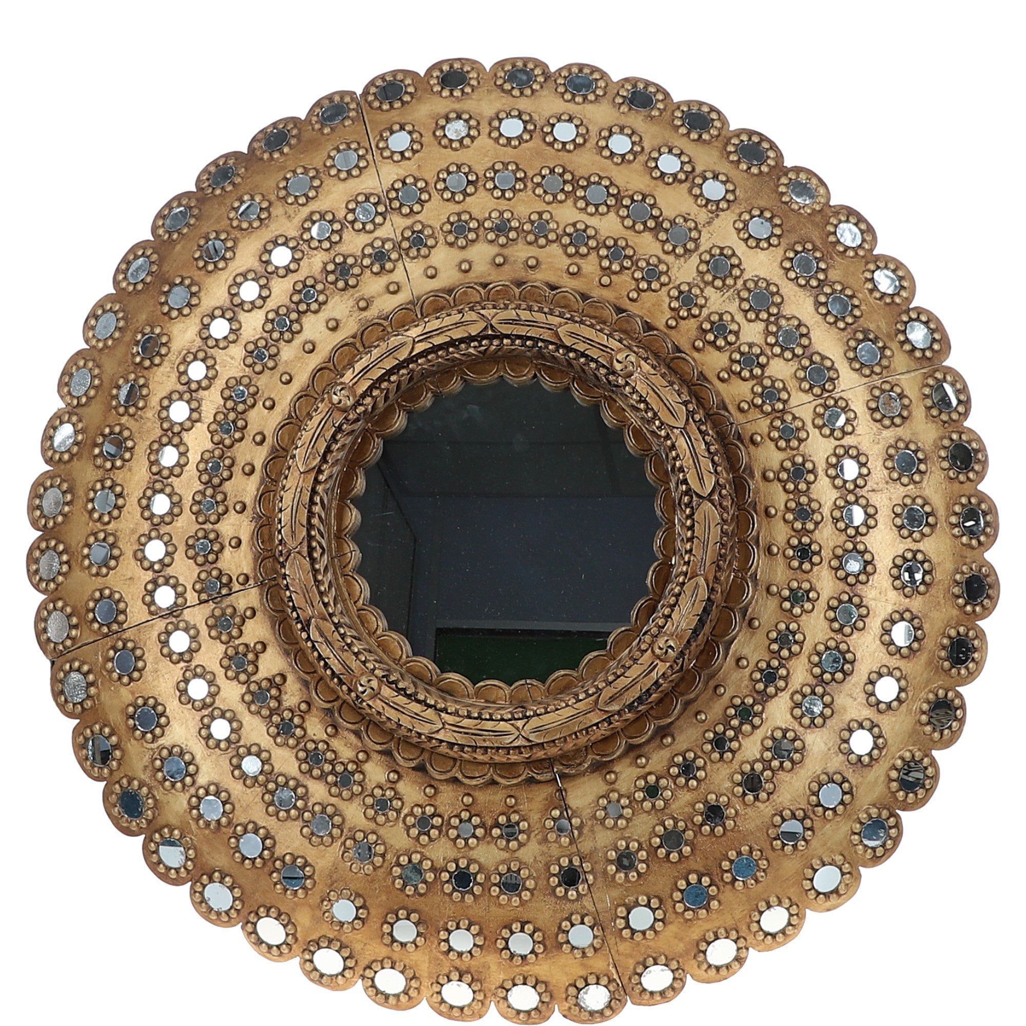 Ashwood Round Vintage Decorative Mirror Gold