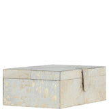 Leather Decorative Home Accessories Box Hair-on Hide White Gold: AGC-47