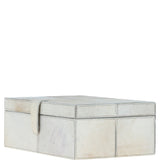 Leather Decorative Home Accessories Box Hair-on Hide Off White: AGC-61