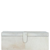 Leather Decorative Home Accessories Box Hair-on Hide Off white: AGC-60