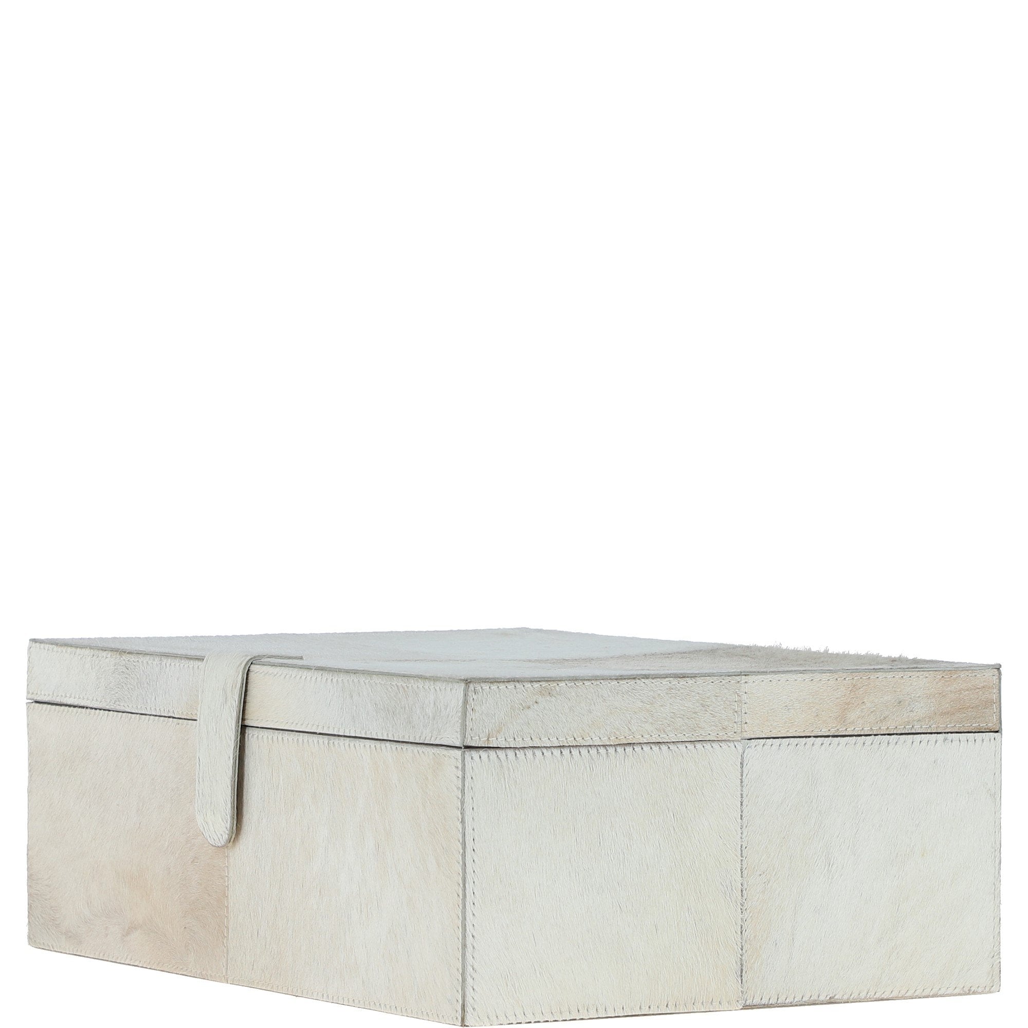 Leather Decorative Home Accessories Box Hair-on Hide Off white: AGC-60