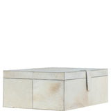 Leather Decorative Home Accessories Box Hair-on Hide Off white: AGC-60
