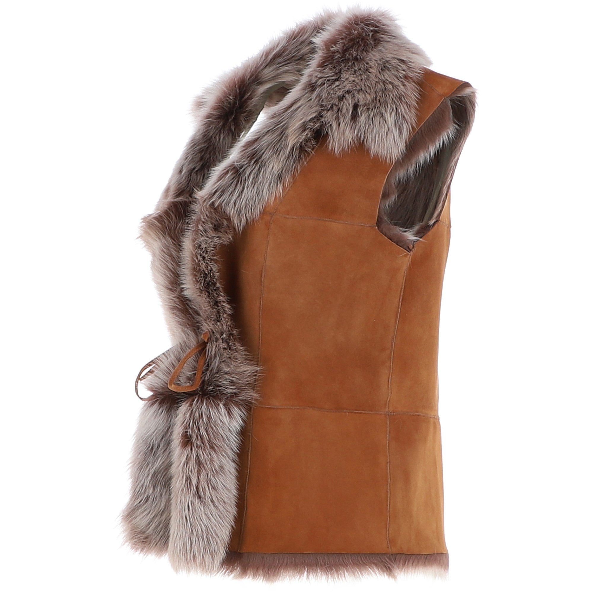 Reversible Toscana Suede Leather Gilet Whisky: KB-42