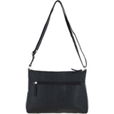 Bridge Croc Print Leather Shoulder Bag Black/croc: bc2