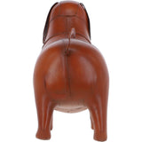 Handmade Leather Footstool in Dog Shape Tan: LA12-Dog