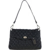 Real Leather Flapover Quilted Bag Black: 63858