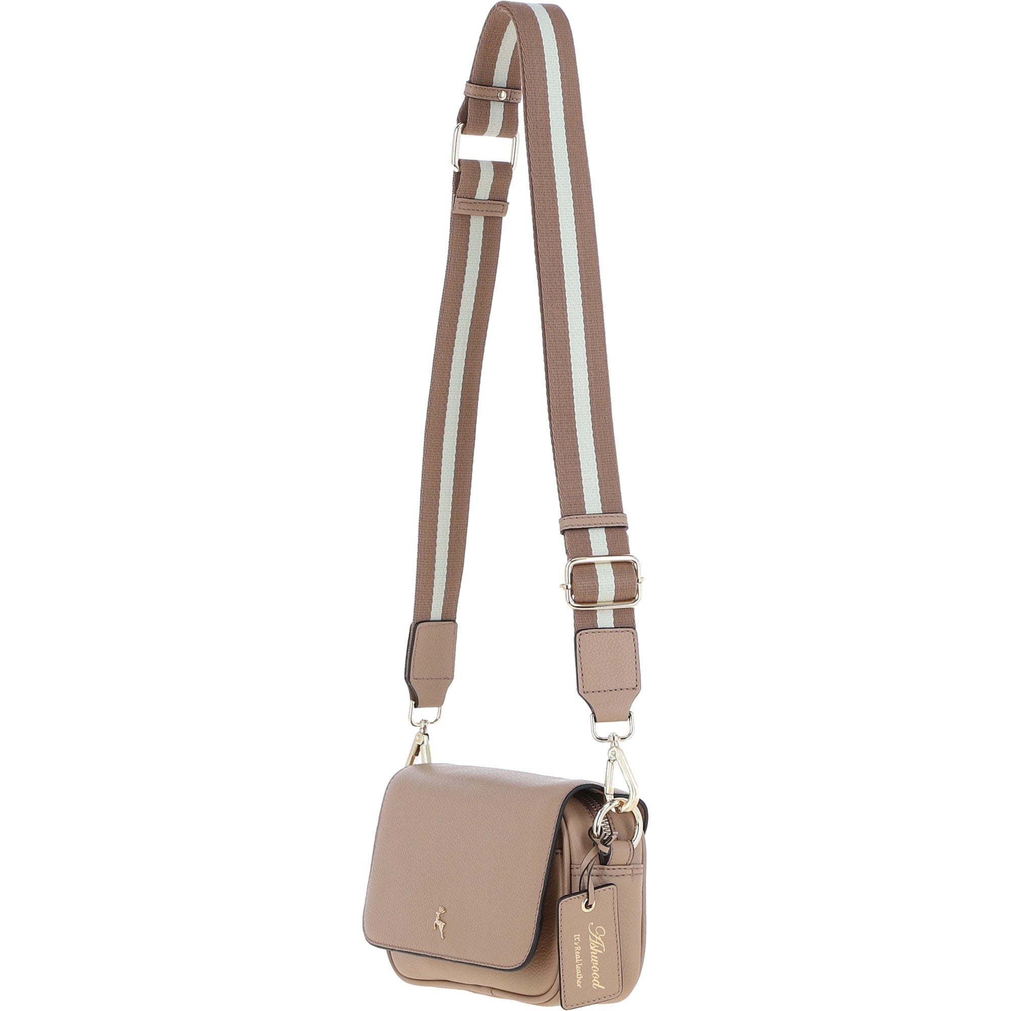 Ashwood Real Leather Flapover Crossbody Bag Parafin: 64295