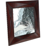Luxuary Real Leather Square Wall  Mirror Chestnut: LF-145