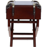 Luxury Real Leather Bed Side Cabinet Chestnut: LF-150
