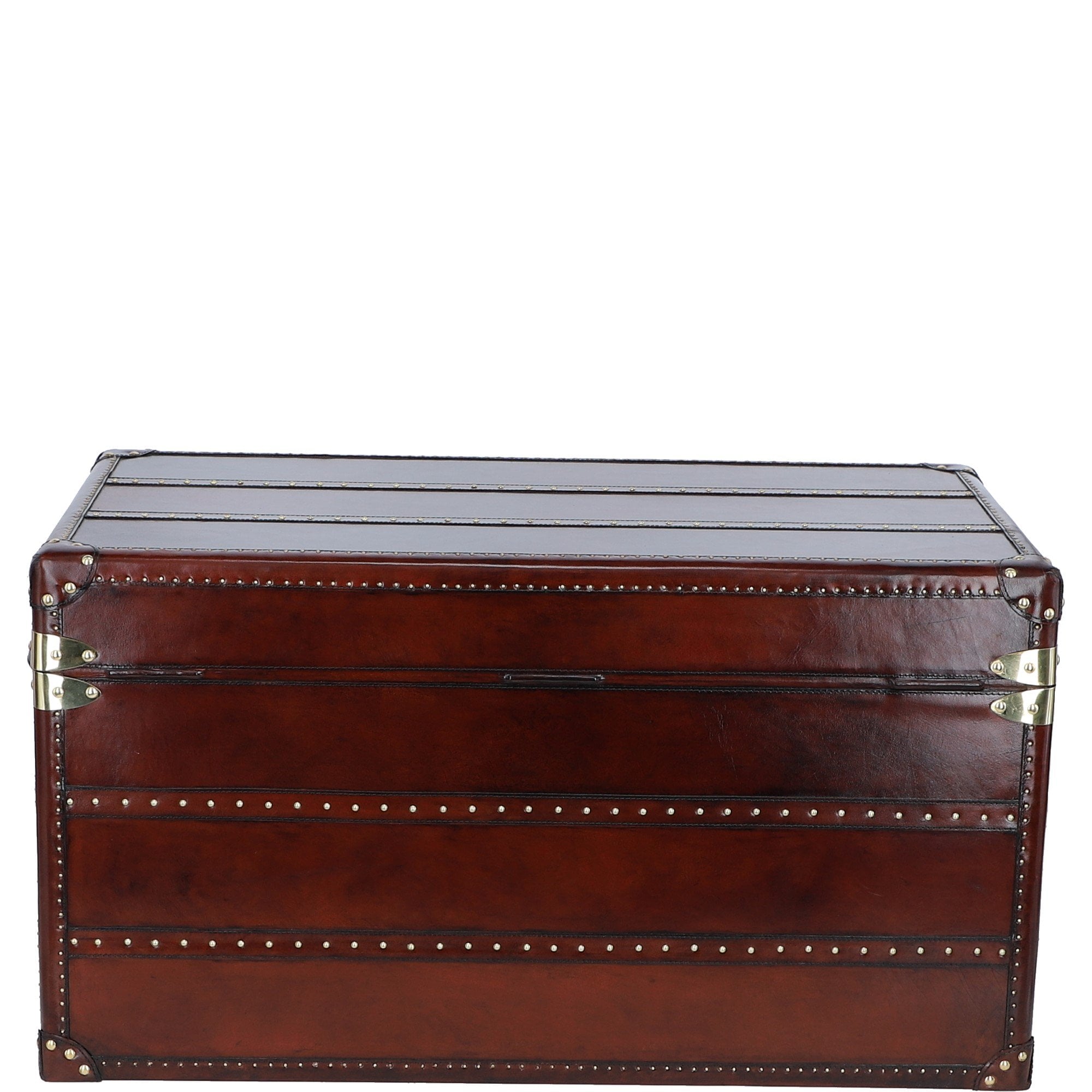 Ashwood Luxury Wide Real Leather Trunk Chestnut: LF-155