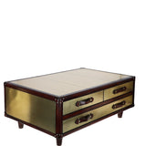 Ashwood Leather's Premium Coffee Table with Versatile Storage Chestnut: LF-174