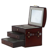 Ashwood Leather's Luxury Jewellery Box Large Chestnut: LF-164
