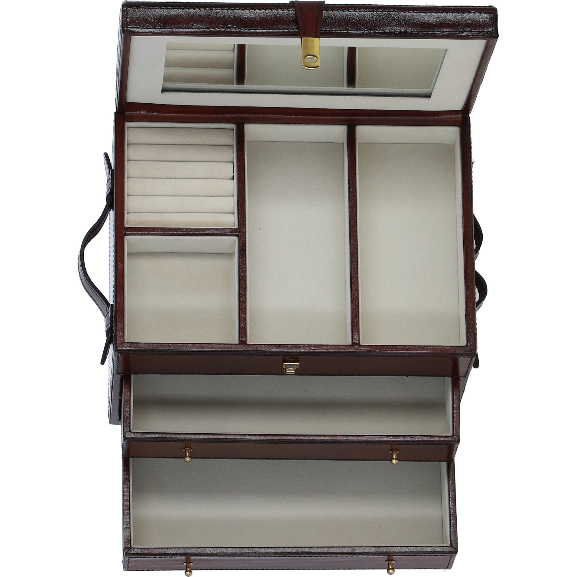 Ashwood Leather's Luxury Jewellery Box Large Chestnut: LF-164