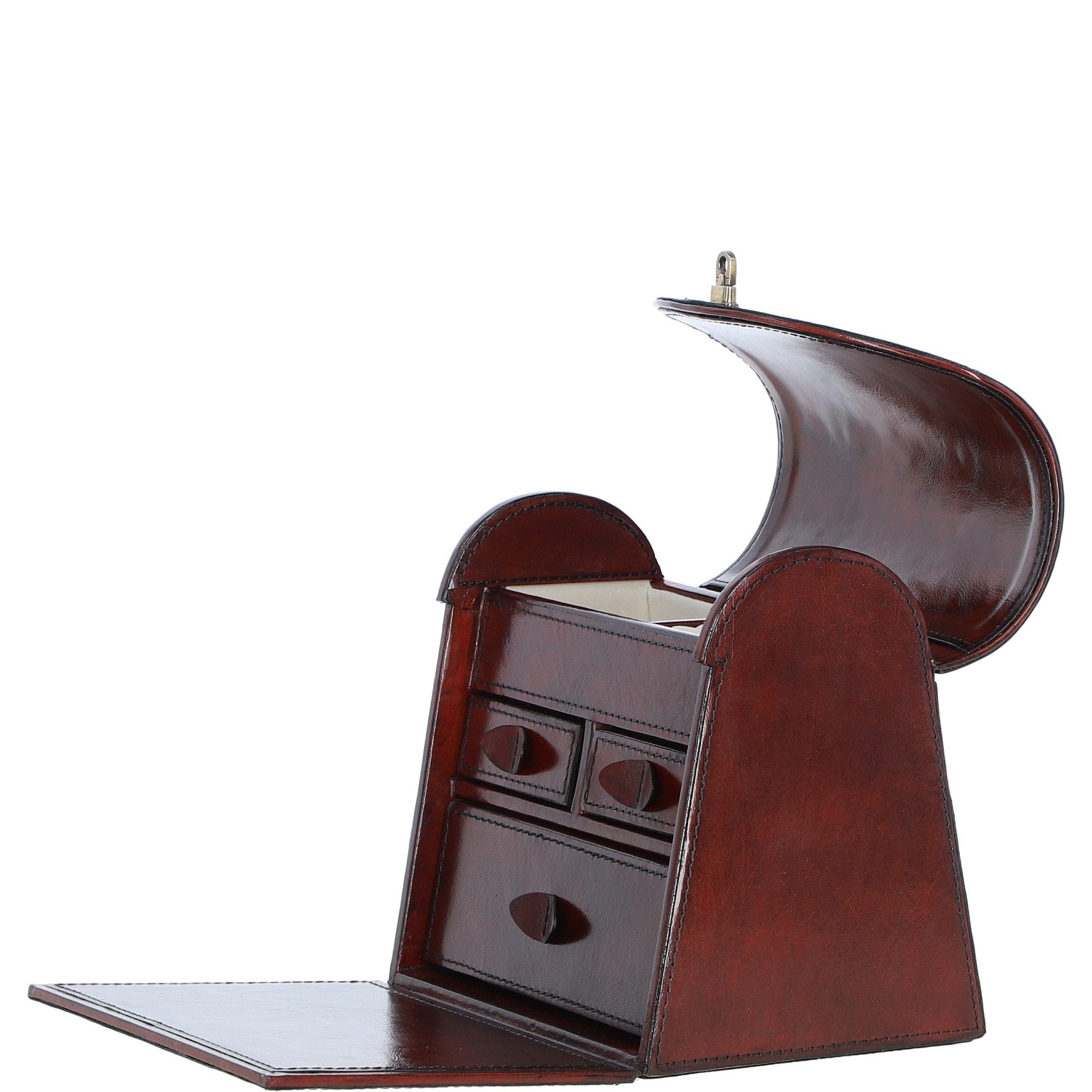 Ashwood Leather's Unique Handcrafted Premium Jewellery Box Chestnut: LF-165
