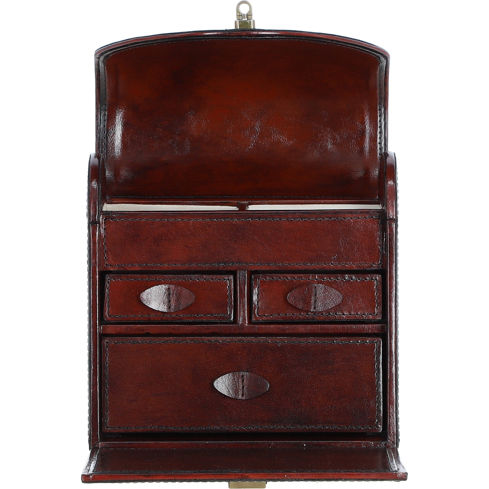 Ashwood Leather's Unique Handcrafted Premium Jewellery Box Chestnut: LF-165