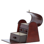 Ashwood Leather's Unique Handcrafted Premium Jewellery Box Chestnut: LF-165