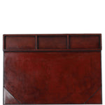 Ashwood Leather Desk Mat with Integrated Paper Holder & Triple Organizational Compartments Chestnut: LF-108